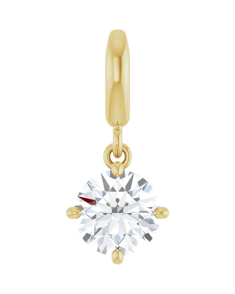 Pingente Solitário em Ouro 14k com Diamantes de Laboratório – Modelo 5