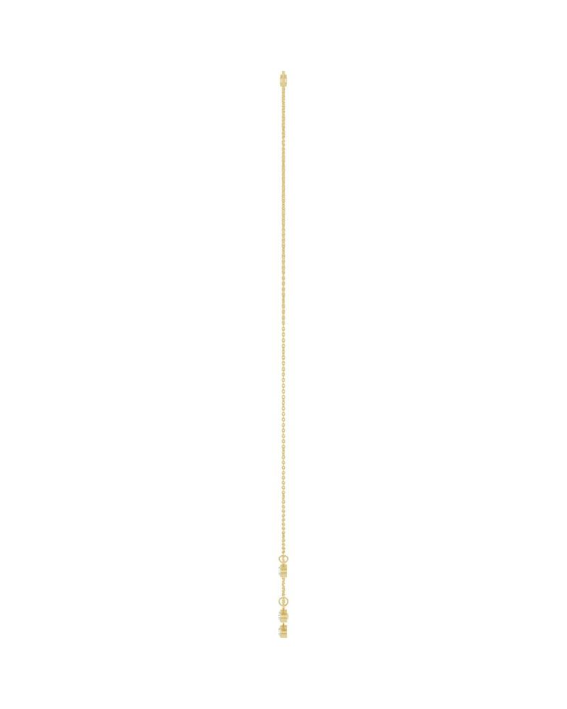 Colar Três ou Cinco Pedras Estações com Cravação Bezel em Ouro 14k com Diamantes de Laboratório