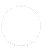 Colar Três ou Cinco Pedras Estações com Cravação Bezel em Ouro 14k com Diamantes de Laboratório