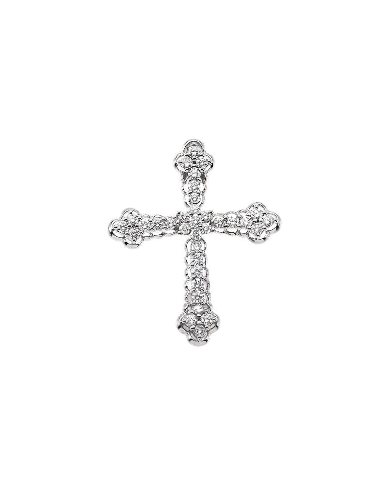 Pingente Cruz Cravejado em Ouro 14k com Diamantes Naturais – Modelo 30