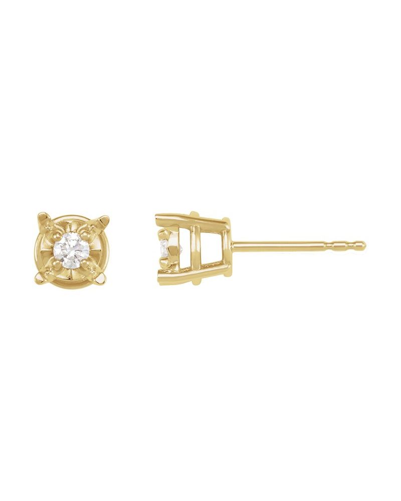 Brinco Ponto de Luz Ilusão em Ouro 14k com Diamantes de Laboratório