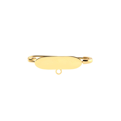 Alfinete 24MM Placa Oval Nome com Argola