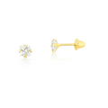 Brinco Quadrado Zirconia 33MM — Ouro 10K