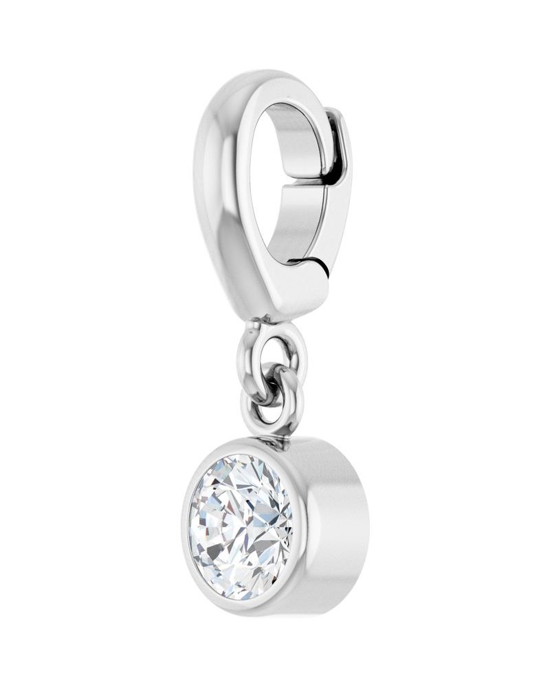 Pingente Solitário com Cravação Bezel em Ouro 14k com Diamantes de Laboratório