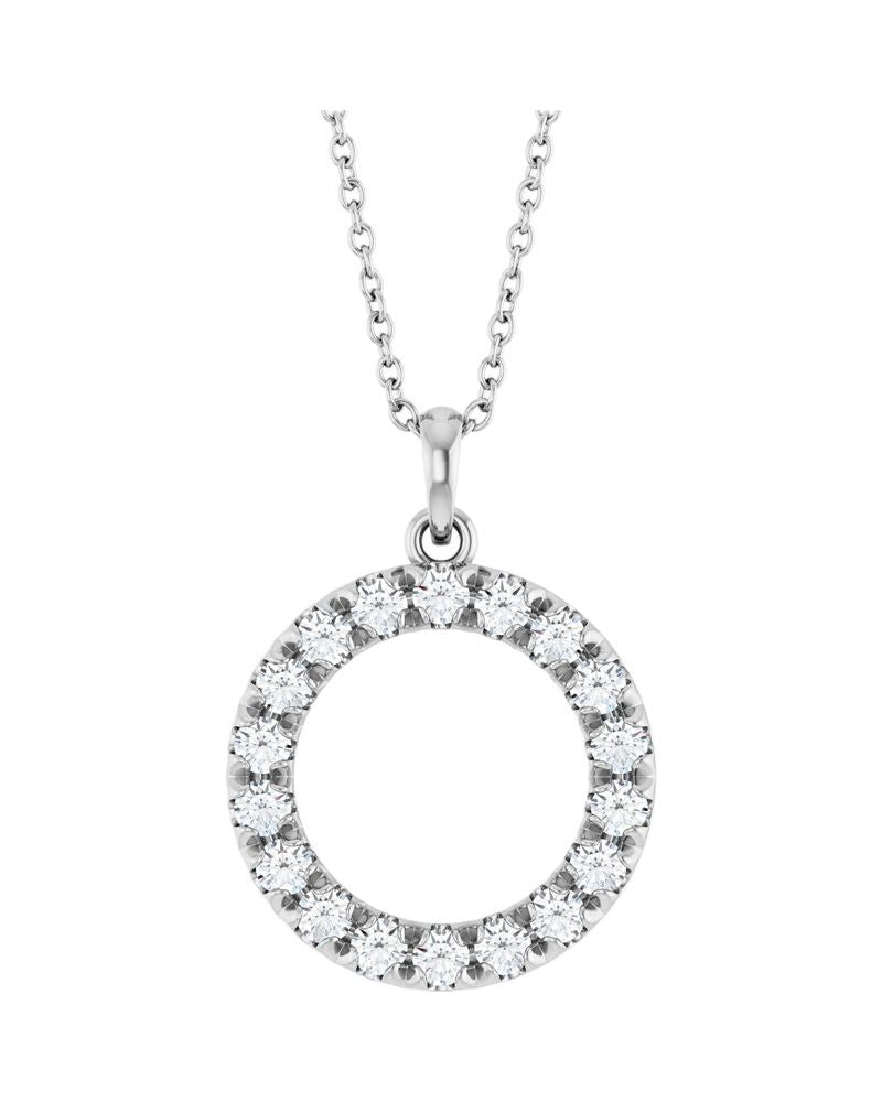 Colar Círculo Cravejado em Ouro 14k com Diamantes de Laboratório