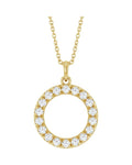 Colar Círculo Cravejado em Ouro 14k com Diamantes de Laboratório