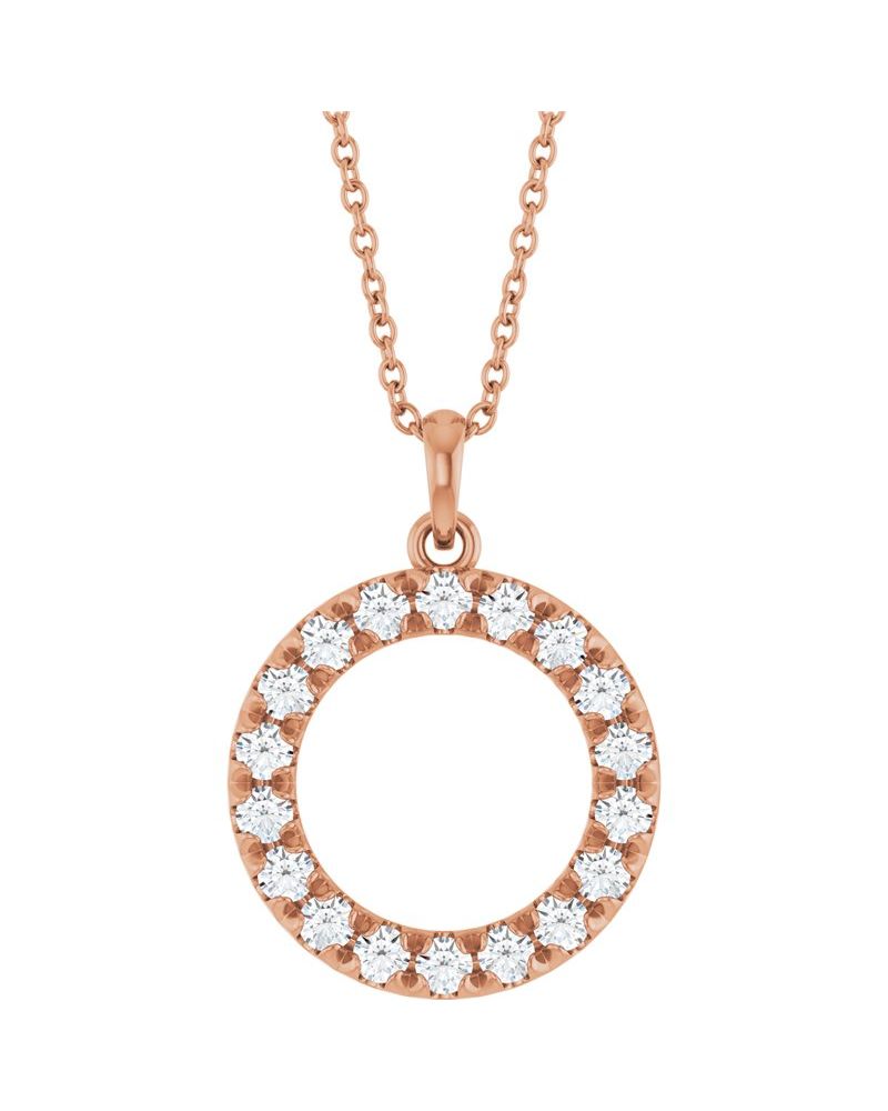 Colar Círculo Cravejado em Ouro 14k com Diamantes de Laboratório