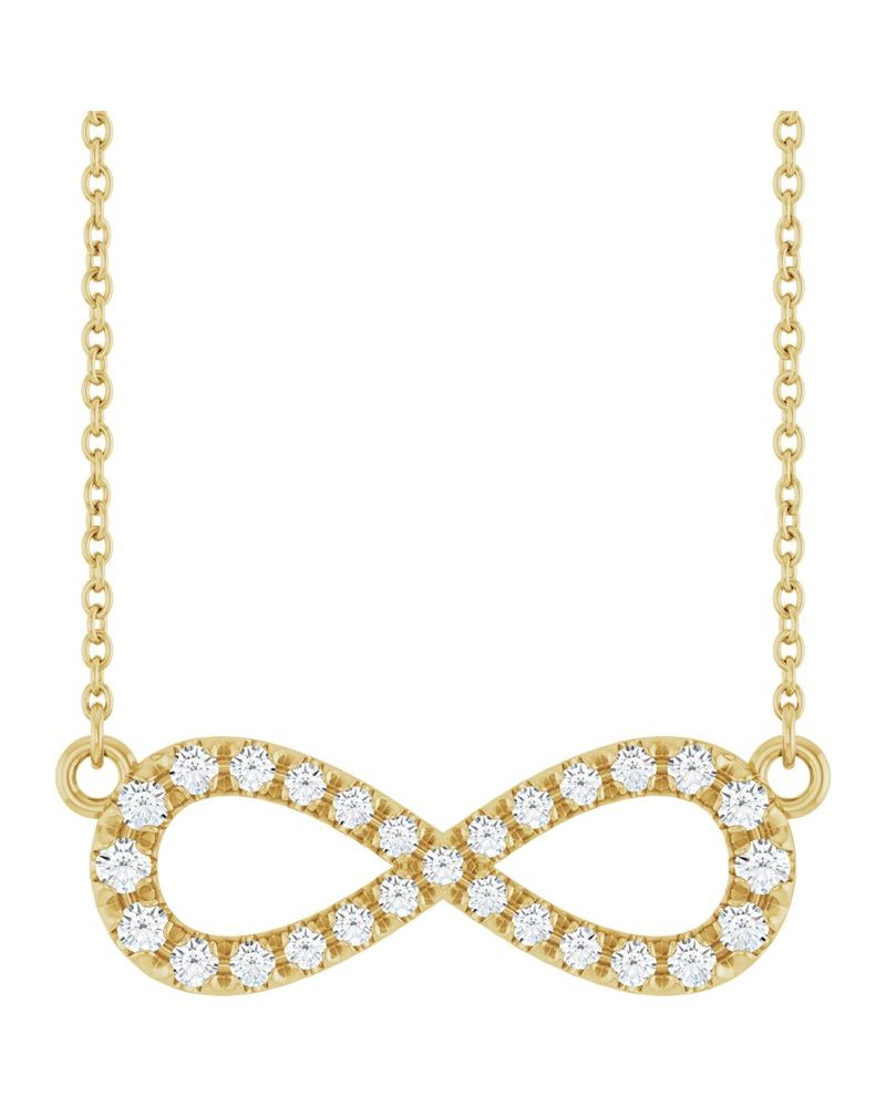 Colar Infinito Cravejado em Ouro 14k com Diamantes de Laboratório