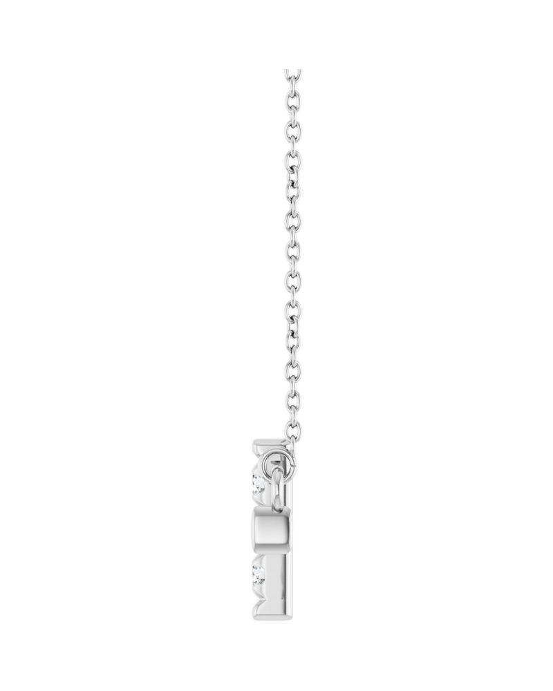 Colar Cruz Horizontal Cravejado em Ouro 14k com Diamantes de Laboratório – Modelo 3