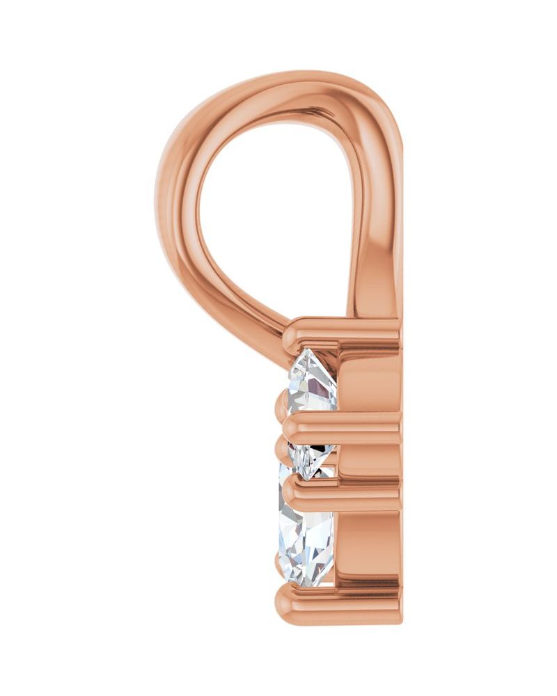 Pingente Passante Duas Pedras em Ouro 14k com Diamantes de Laboratório