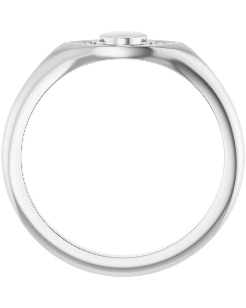 Anel Pedra do Mês Chevalier em Ouro 14k com Diamantes de Laboratório