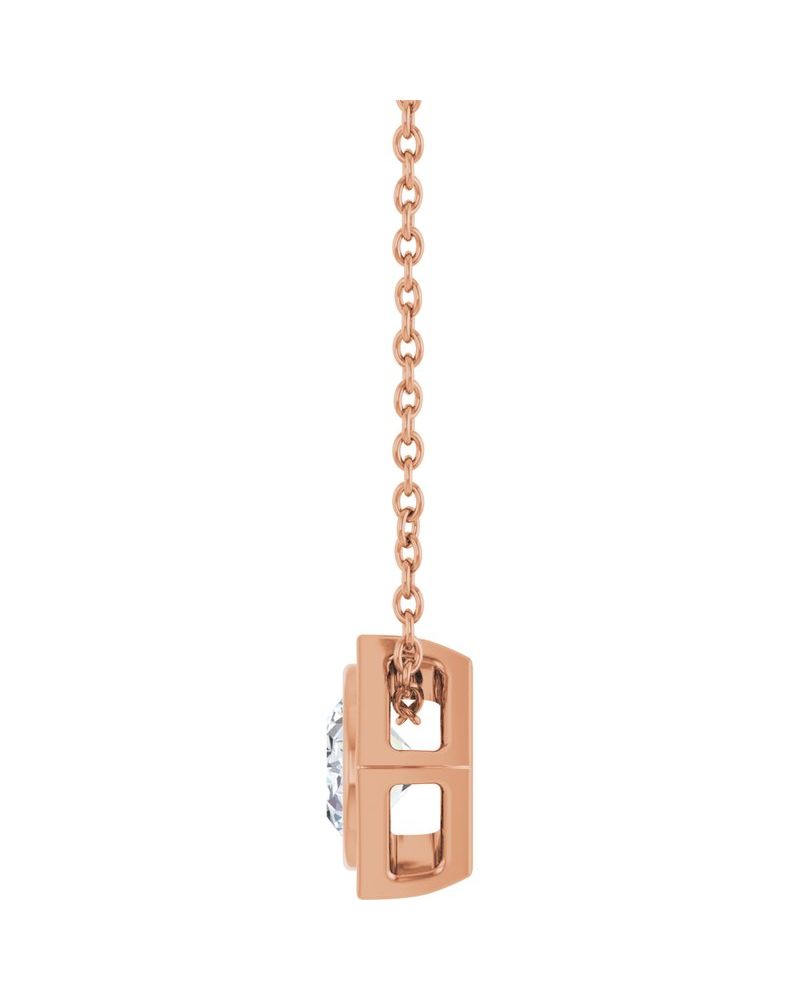 Colar com Cravação Bezel em Ouro 14k com Diamantes de Laboratório