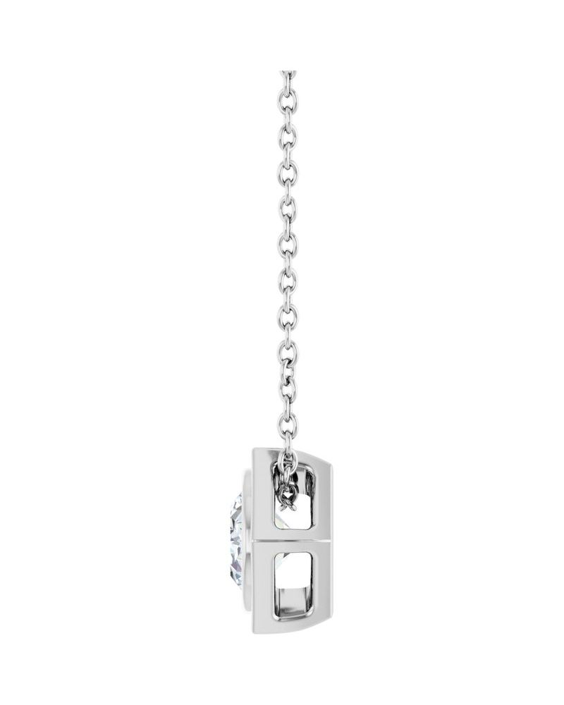 Colar com Cravação Bezel em Ouro 14k com Diamantes de Laboratório