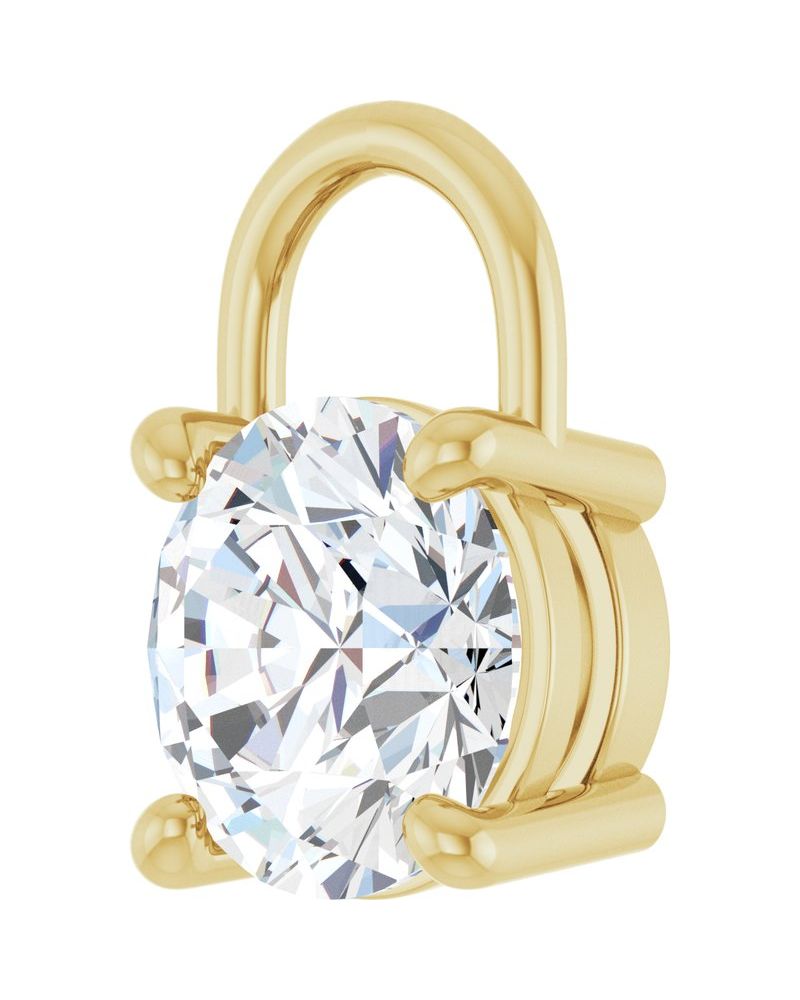 Pingente Solitário em Ouro 14k com Diamantes de Laboratório – Modelo 7