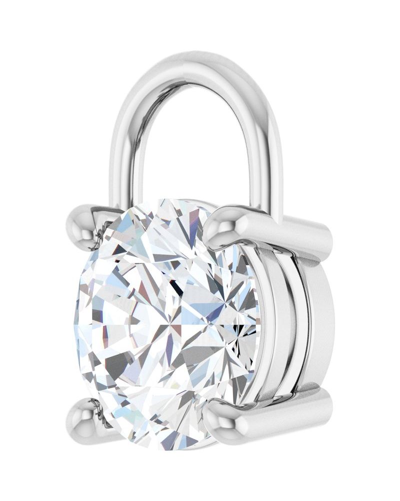 Pingente Solitário em Ouro 14k com Diamantes de Laboratório – Modelo 7