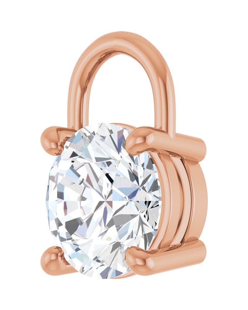 Pingente Solitário em Ouro 14k com Diamantes de Laboratório – Modelo 7