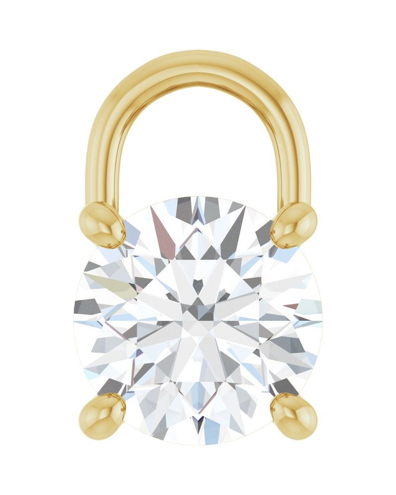 Pingente Solitário em Ouro 14k com Diamantes de Laboratório – Modelo 7