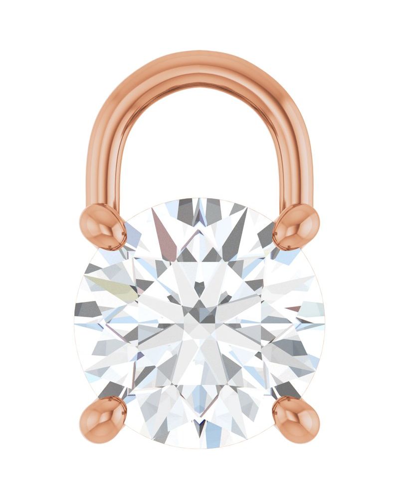 Pingente Solitário em Ouro 14k com Diamantes de Laboratório – Modelo 7