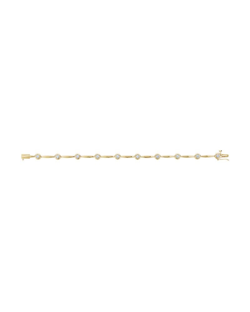 Pulseira Riviera Cravejada em Ouro 14k com Diamantes de Laboratório