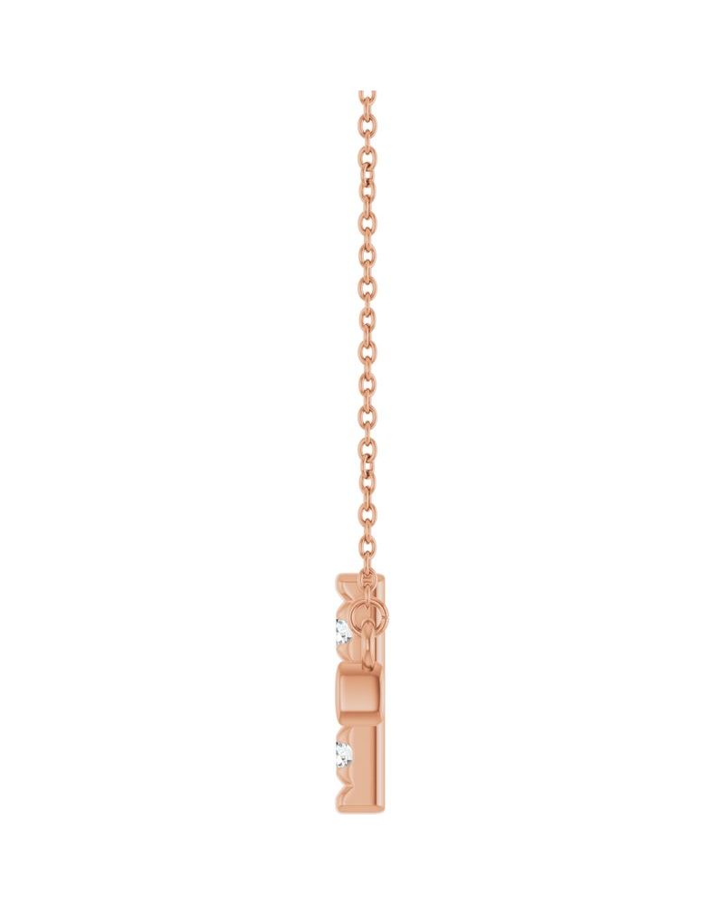 Colar Cruz Horizontal Cravejado em Ouro 14k com Diamantes de Laboratório – Modelo 3