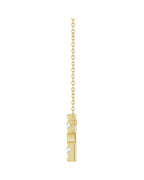 Colar Cruz Horizontal Cravejado em Ouro 14k com Diamantes de Laboratório – Modelo 3