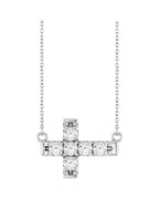 Colar Cruz Horizontal Cravejado em Ouro 14k com Diamantes de Laboratório – Modelo 3