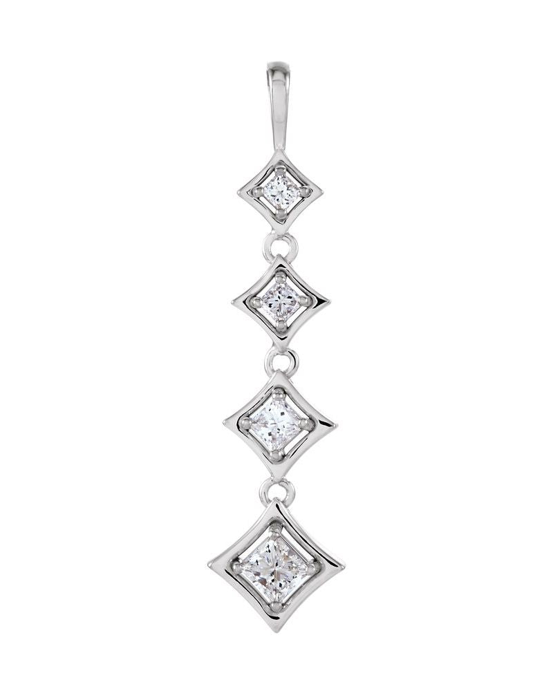 Pingente Trajetória Degradê em Ouro 14k com Diamantes Naturais – Modelo 4
