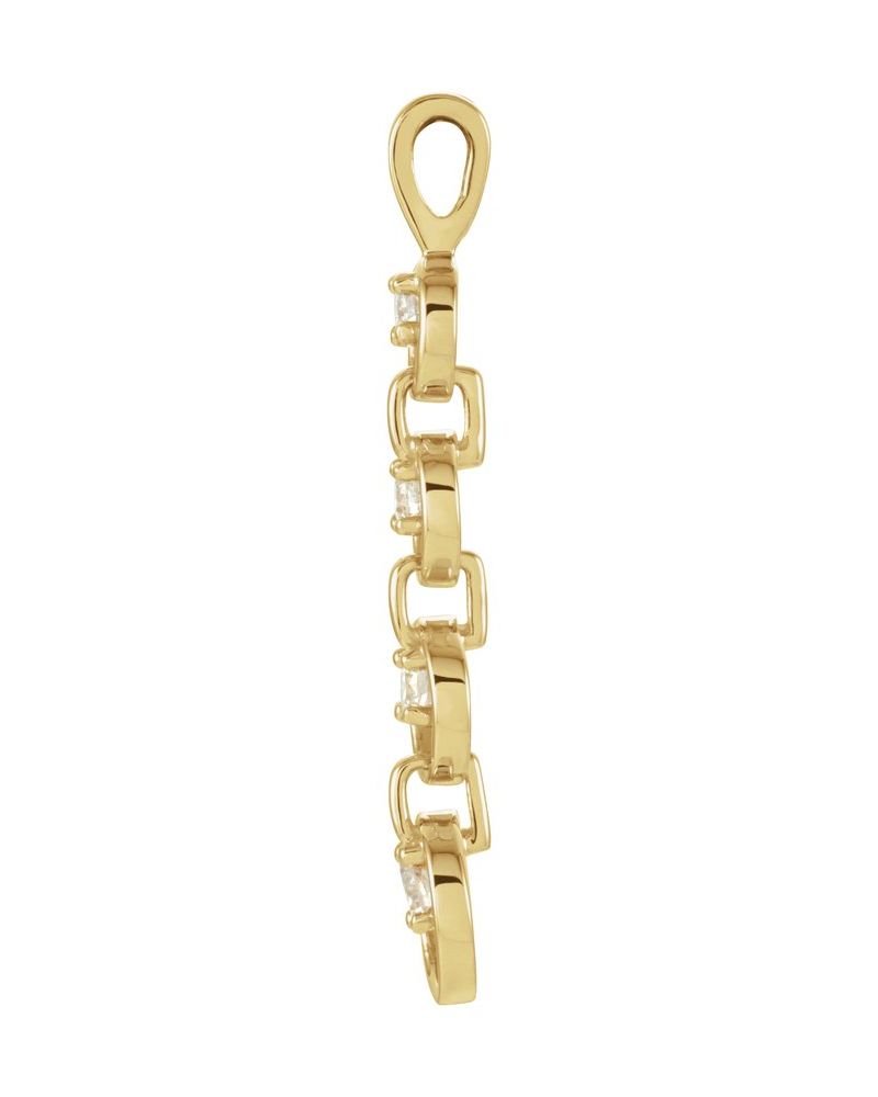 Pingente Trajetória em Ouro 14k com Diamantes Naturais – Modelo 3