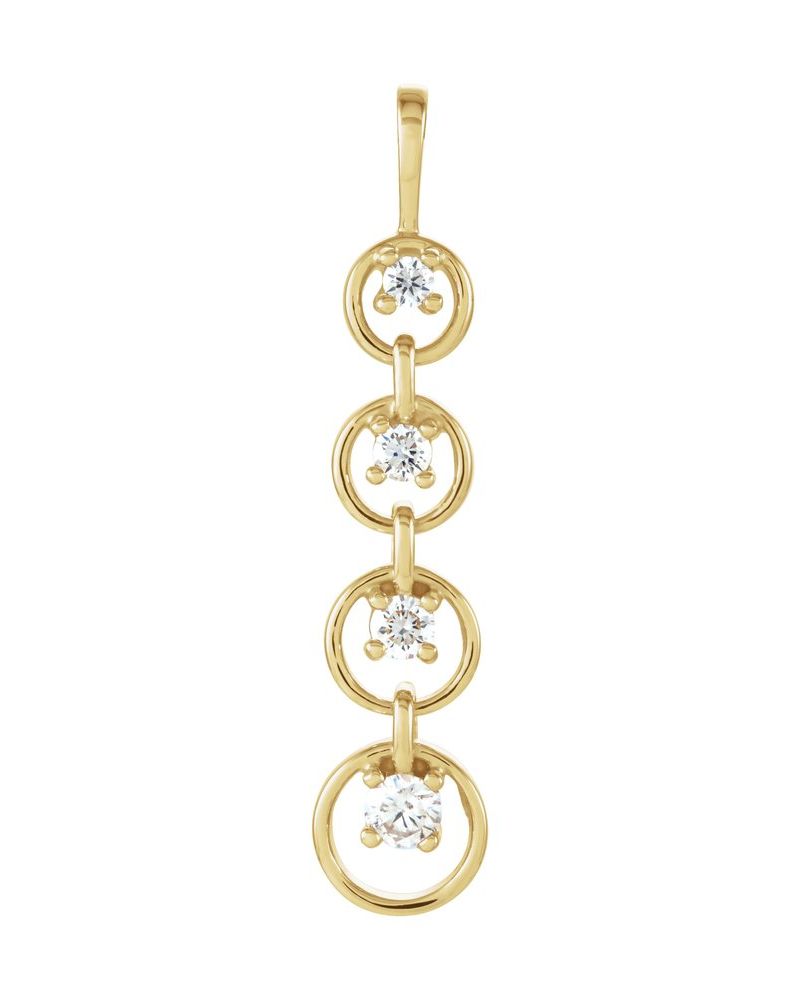 Pingente Trajetória em Ouro 14k com Diamantes Naturais – Modelo 3