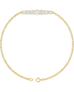 Pulseira Elos Degradê em Ouro 14k com Diamantes de Laboratório