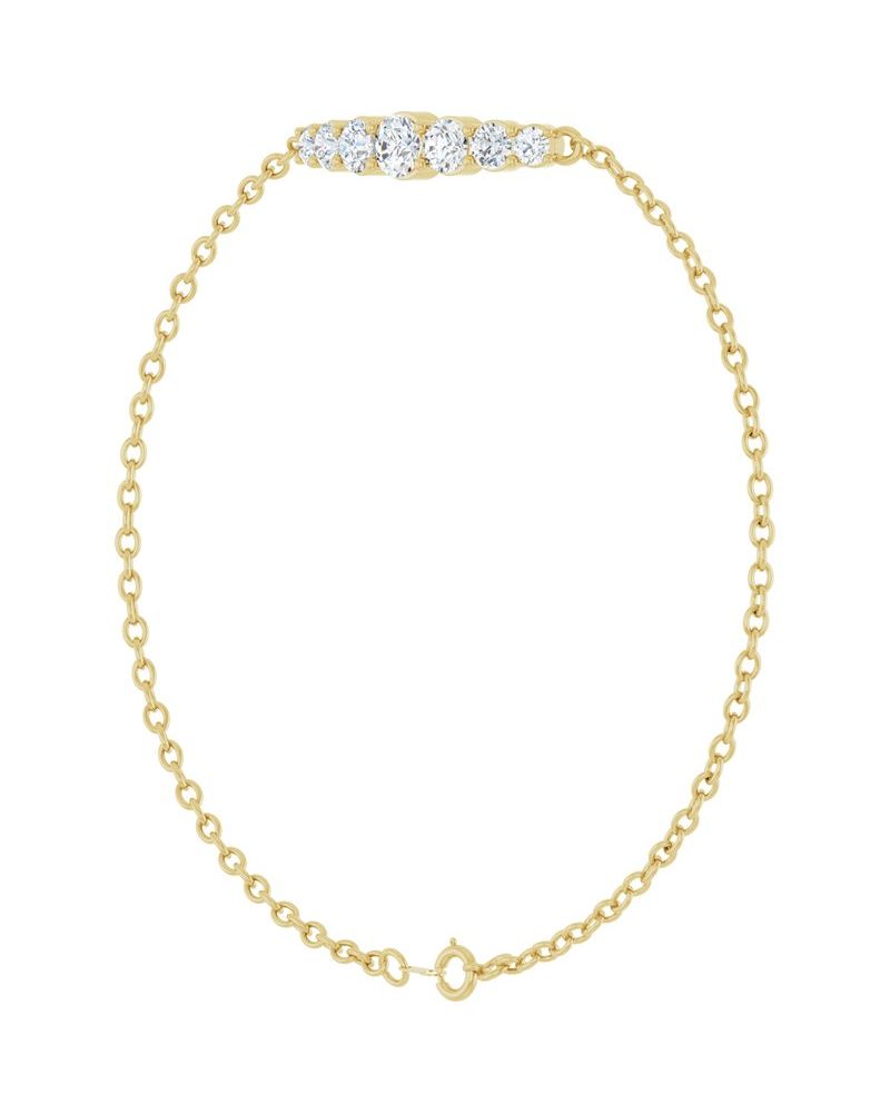 Pulseira Elos Degradê em Ouro 14k com Diamantes de Laboratório