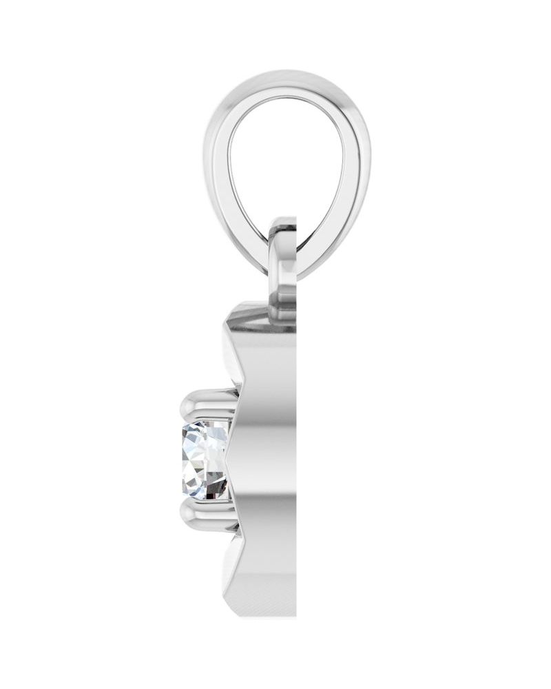 Pingente Solitário Estilo Bezel em Ouro 14k com Diamantes de Laboratório