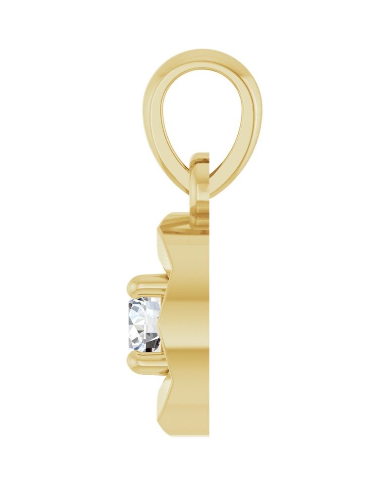 Pingente Solitário Estilo Bezel em Ouro 14k com Diamantes de Laboratório