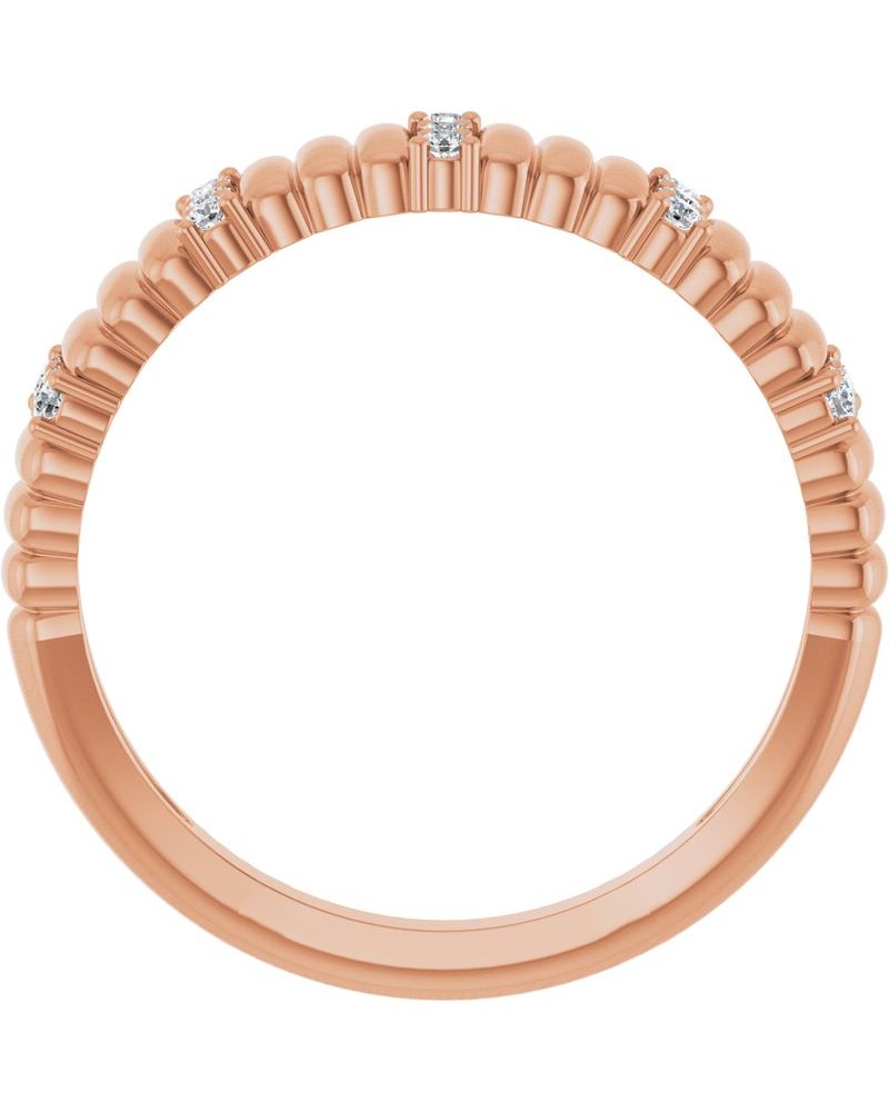 Anel Canelado Cravejado em Ouro 14k com Diamantes Naturais