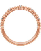 Anel Canelado Cravejado em Ouro 14k com Diamantes Naturais