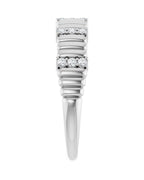 Anel Canelado Cravejado em Ouro 14k com Diamantes Naturais