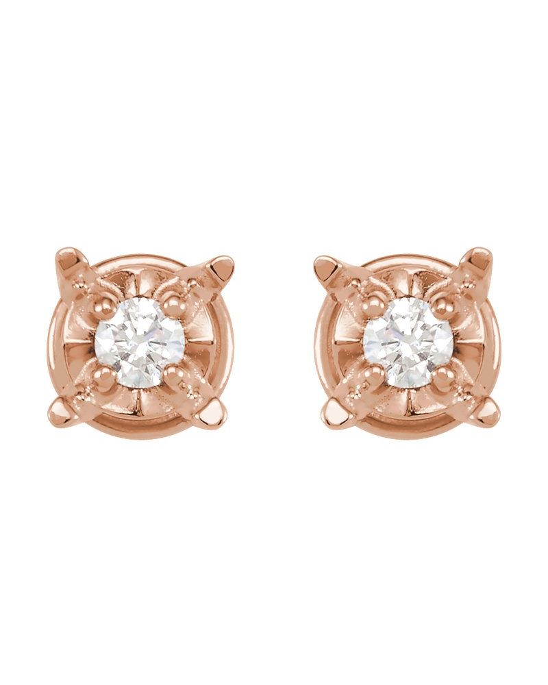 Brinco Ponto de Luz Ilusão em Ouro 14k com Diamantes Naturais