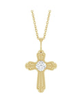 Colar Cruz Cravejado em Ouro 14k com Diamantes de Laboratório – Modelo 6