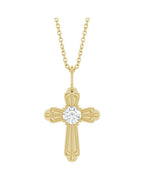 Colar Cruz Cravejado em Ouro 14k com Diamantes de Laboratório – Modelo 6