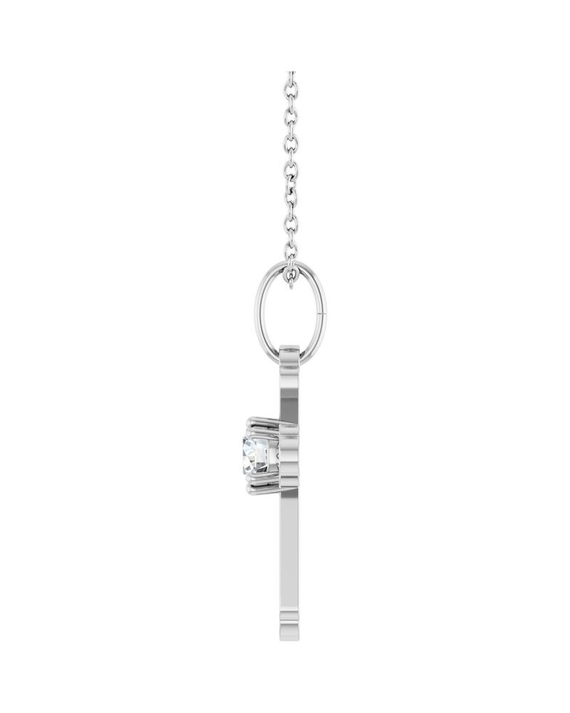 Colar Cruz Cravejado em Ouro 14k com Diamantes de Laboratório – Modelo 6