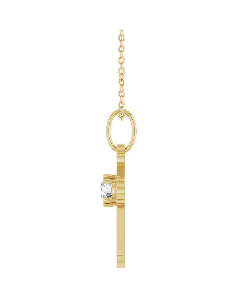 Colar Cruz Cravejado em Ouro 14k com Diamantes de Laboratório – Modelo 6