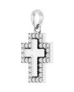 Pingente Cruz Cravejado em Ouro 14k com Diamantes de Laboratório – Modelo 12