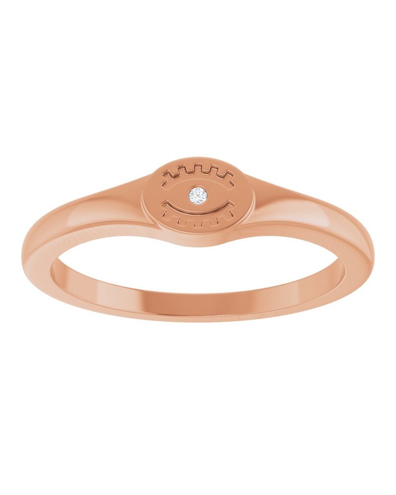 Anel Olho Grego em Ouro 14k com Diamantes Naturais