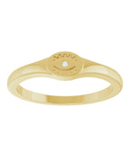 Anel Olho Grego em Ouro 14k com Diamantes Naturais