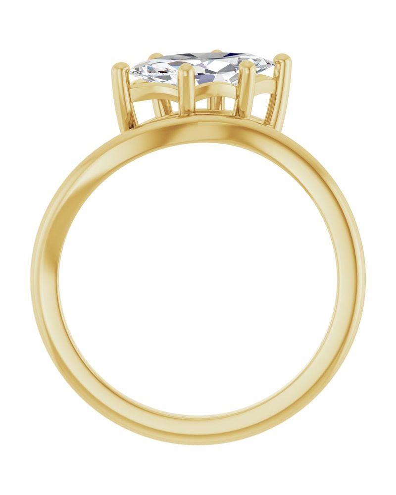 Anel Assimétrico Solitário em Ouro 14k com Diamantes de Laboratório