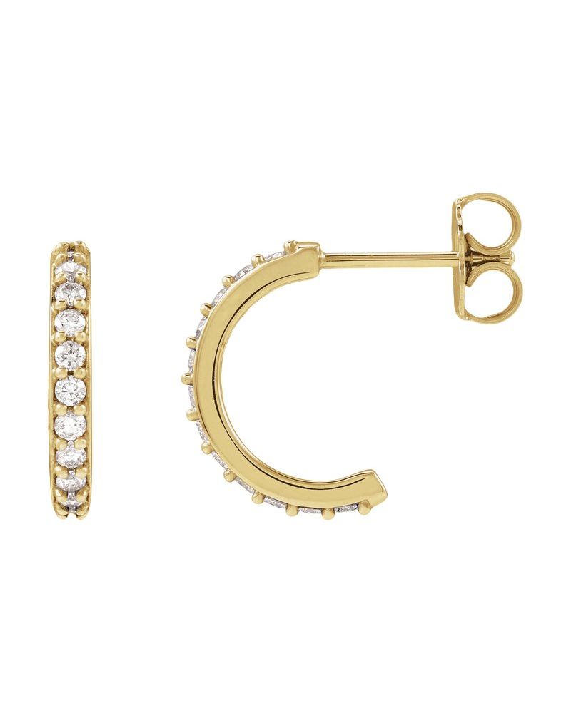 Brinco de Aro Cravejado em Ouro 14k com Diamantes de Laboratório – Modelo 9