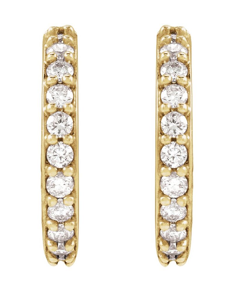 Brinco de Aro Cravejado em Ouro 14k com Diamantes de Laboratório – Modelo 9