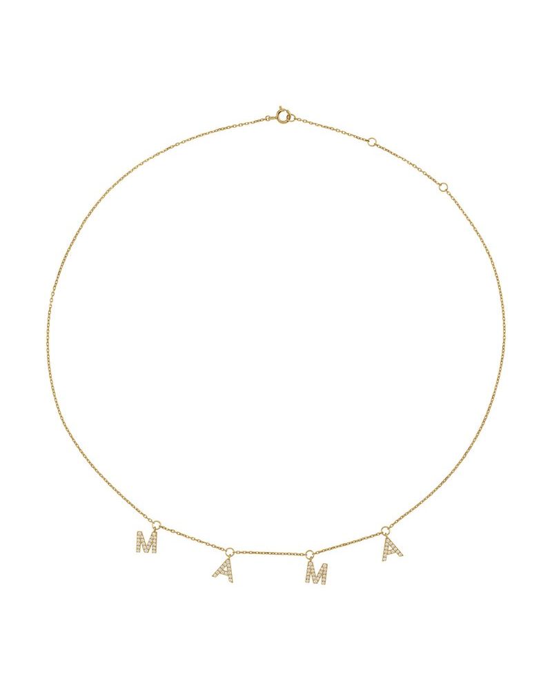 Colar Mamãe Estações em Ouro 14k com Diamantes de Laboratório