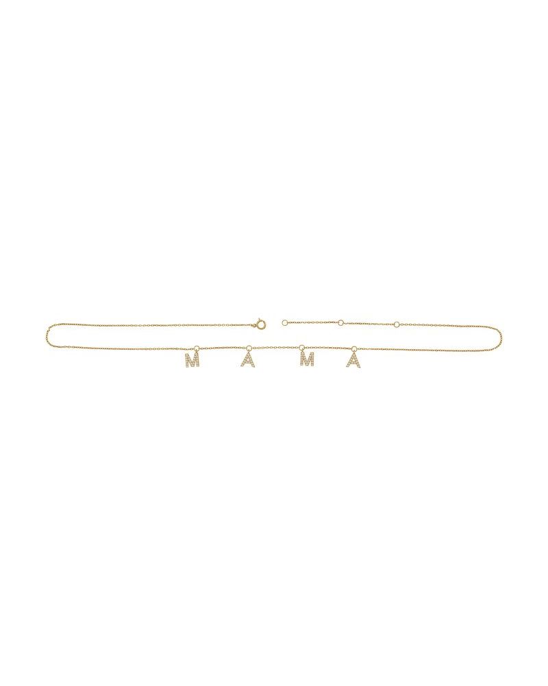 Colar Mamãe Estações em Ouro 14k com Diamantes de Laboratório