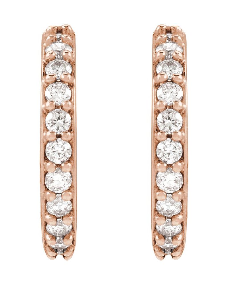 Brinco de Aro Cravejado em Ouro 14k com Diamantes de Laboratório – Modelo 9